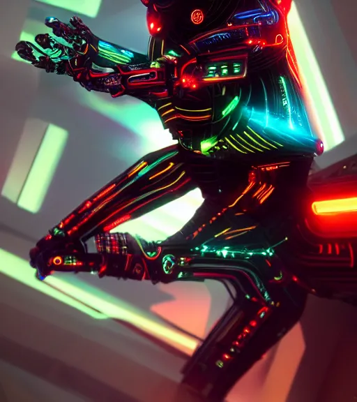 Image similar to psychedelic tron legacy organic cyborg, hyper realistic, ambient lighting, concept art, intricate, hyper detailed, smooth, dynamic volumetric lighting, octane, raytrace, cinematic, high quality, high resolution, 4 k, cgsociety, rutkowski, gurney, mucha