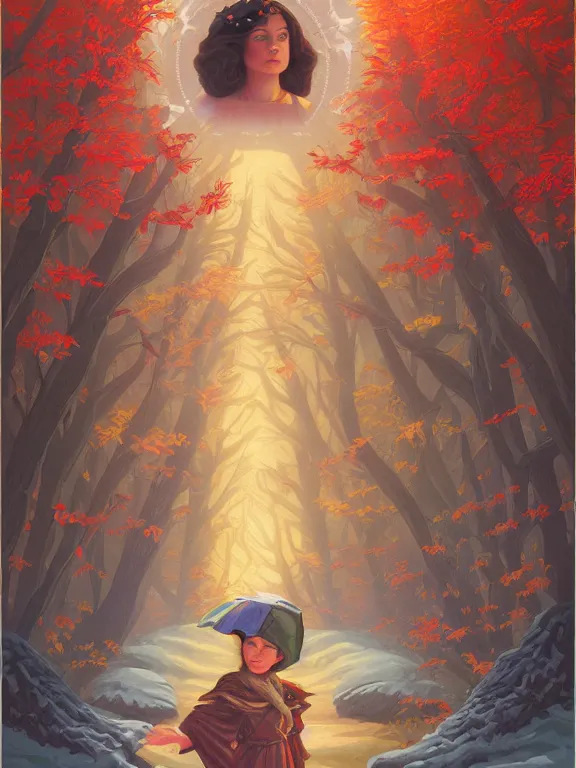 Prompt: portrait of the four season guardian, winter, summer, autumn, spring, concept art, wiccan, poster art, behance contest winner, high detailed painting by albert lynch and tom whalen