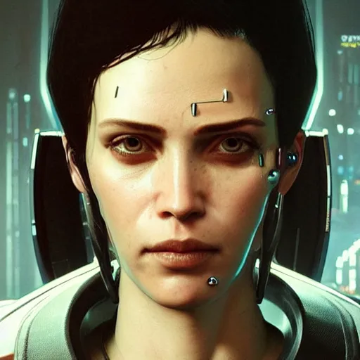 Image similar to portrait of a character from the game cyberpunk 2 0 7 7, by caravaggio, cybernetic implant, award winning, masterpiece, intricate, dramatic light, detailed face, highly detailed, cinematic, asymmetrical, dark