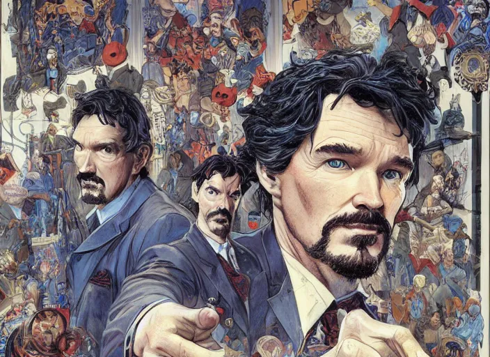 Image similar to a highly detailed business portrait of stephen strange, james gurney, james jean