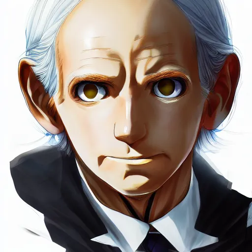 Prompt: portrait of glowing eyes biden, anime fantasy illustration by tomoyuki yamasaki, kyoto studio, madhouse, ufotable, trending on artstation