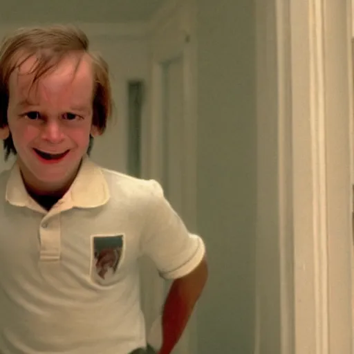 Prompt: A still of Tom Scott in The Shining