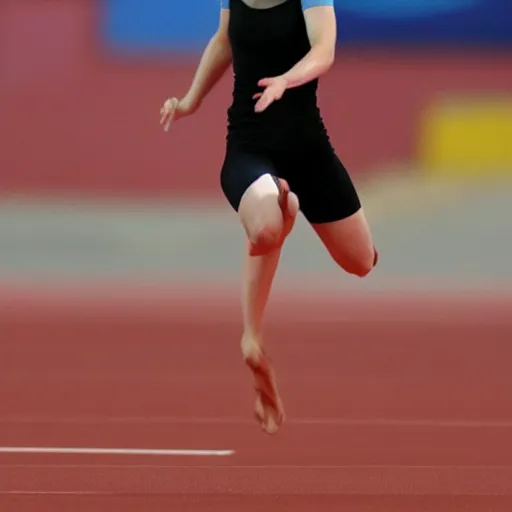 Image similar to emma watson doing long jump at the olympics