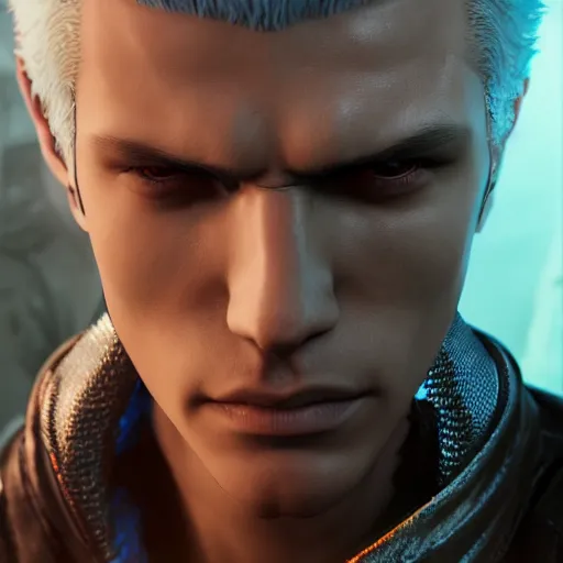 vergil from devil may cry, 4k, highly detailed face,, Stable Diffusion