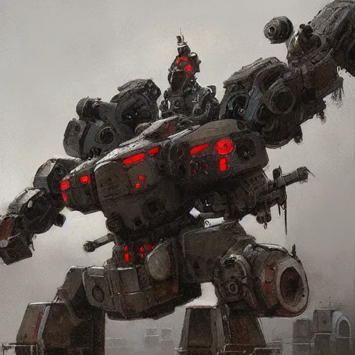 Image similar to mech art by jakub rozalski