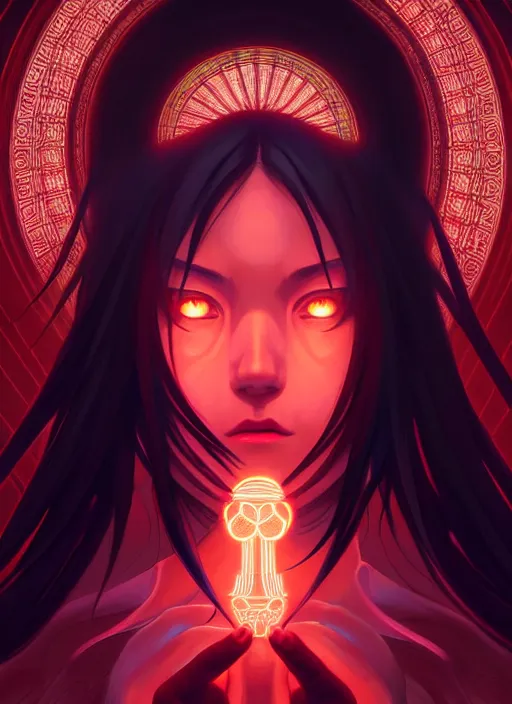 Image similar to symmetry!! itachi, glowing lights!! intricate, elegant, highly detailed, digital painting, artstation, concept art, smooth, sharp focus, illustration, art by artgerm and greg rutkowski and alphonse mucha