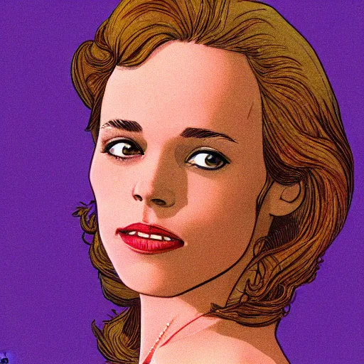 Image similar to rachel mcadams retro minimalist portrait by jean giraud, moebius starwatcher comic, 8 k