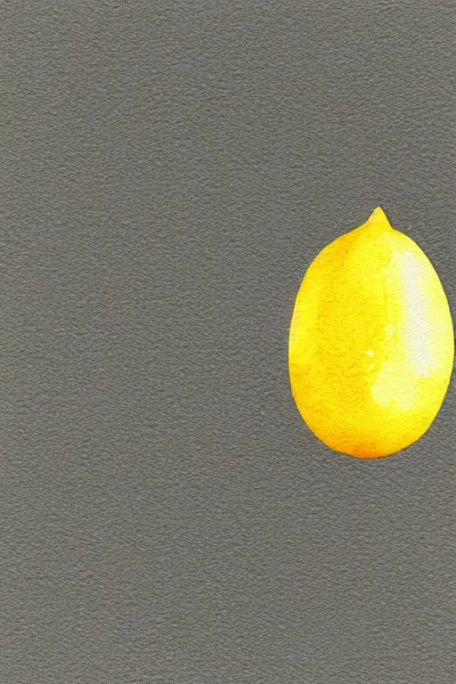 Image similar to minimalist watercolor art of a yellow lemon on white background, illustration, vector art