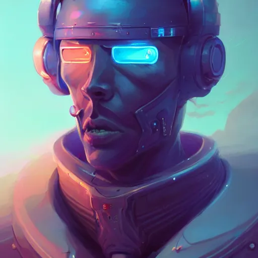 Prompt: a portrait of a handsome cybernetic skateboarder, cyberpunk concept art by pete mohrbacher and wlop and artgerm and josan gonzales, digital art, highly detailed, intricate, sci-fi, sharp focus, Trending on Artstation HQ, deviantart, unreal engine 5, 4K UHD image