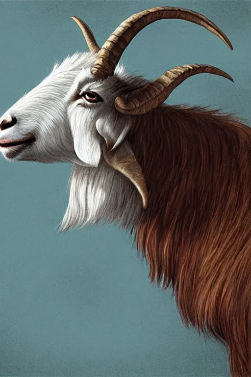 Image similar to illustration of a goat, art by lixin yin