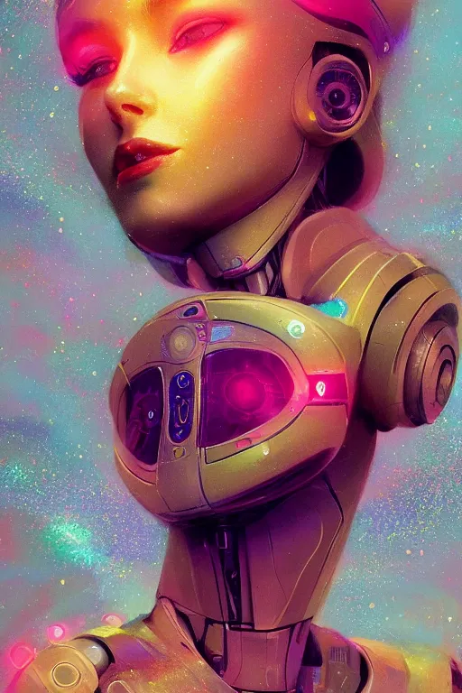 Image similar to A beautiful robotic woman dreaming, cinematic lighting, soft bokeh, sci-fi, modern, colourful, highly detailed, digital painting, artstation, concept art, sharp focus, illustration, by klimt