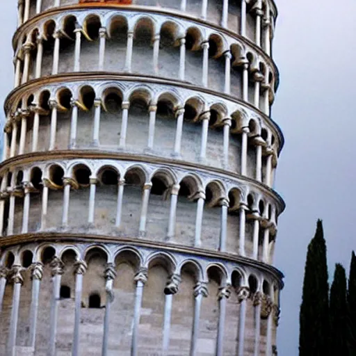 Image similar to Leaning tower of pisa cracked in half