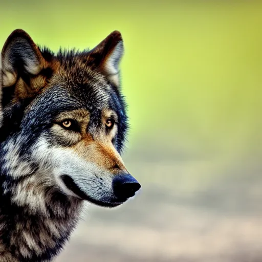 Prompt: professional photograph of a deep brown and gray wolf, high quality, hd, 8 k, 4 k, magnificent, award - winning, nature, nature photography, awe - inspiring, highly detailed, amazing