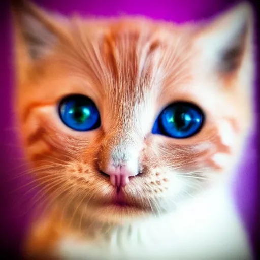 Image similar to adorable crimson kitten with violet eyes