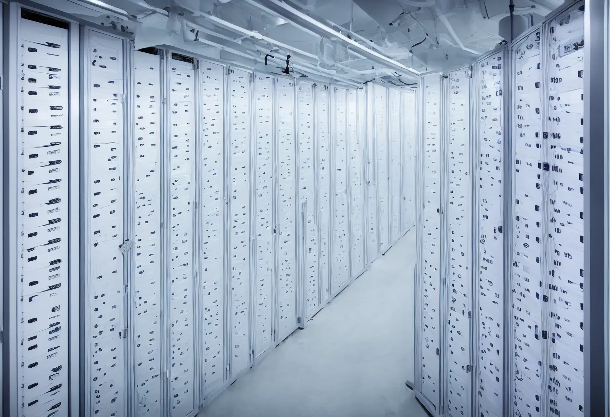 Image similar to photo of modern server data room, bright, white