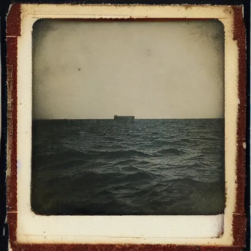 Prompt: dark thalassophobia picture, 1910 Polaroid