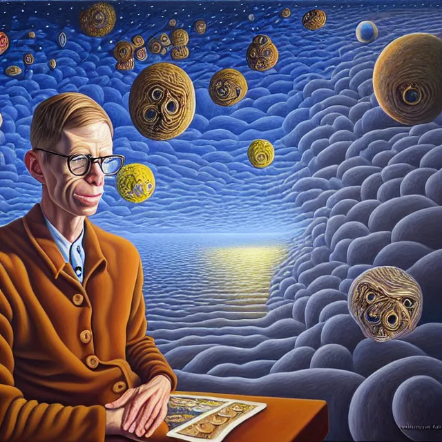 Image similar to an oil on canvas portrait painting of john carmack, surrealism, surrealist, cosmic horror, rob gonsalves, high detail