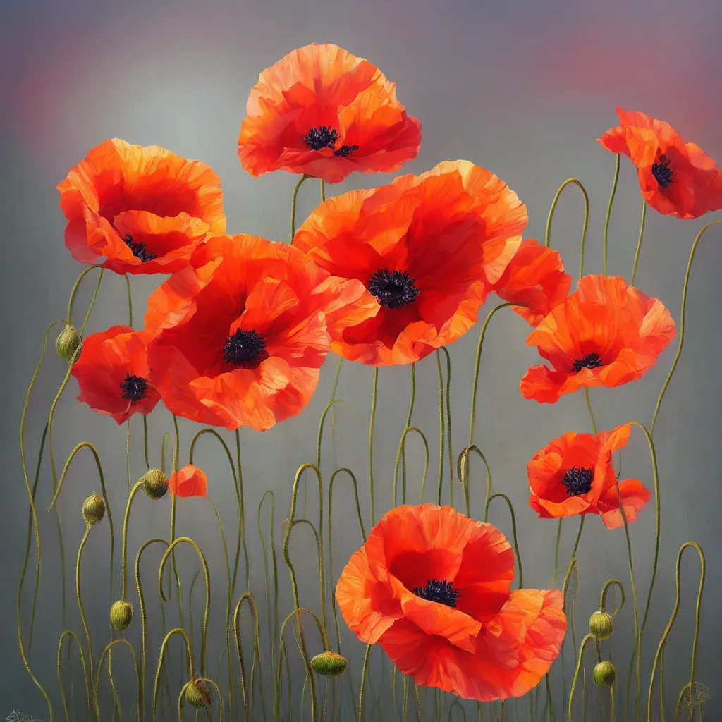 Prompt: poppy flowers painting by stanley artgerm, dramatic lighting, patrick woodroffe, trending on artstation,