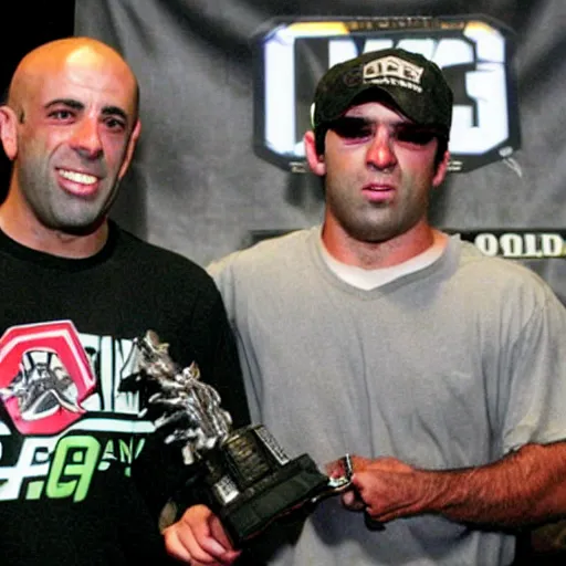 Image similar to joe rogan winning a halo 2 tournament, 2 0 0 6