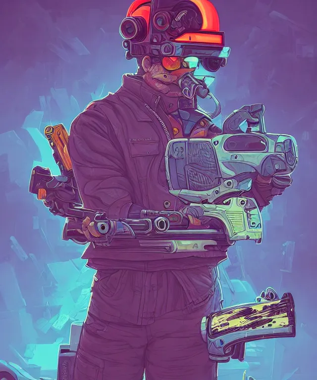 Image similar to a portrait of a cyberpunk corgi holding a chainsaw, fantasy, elegant, digital painting, artstation, concept art, matte, sharp focus, illustration, art by josan gonzalez