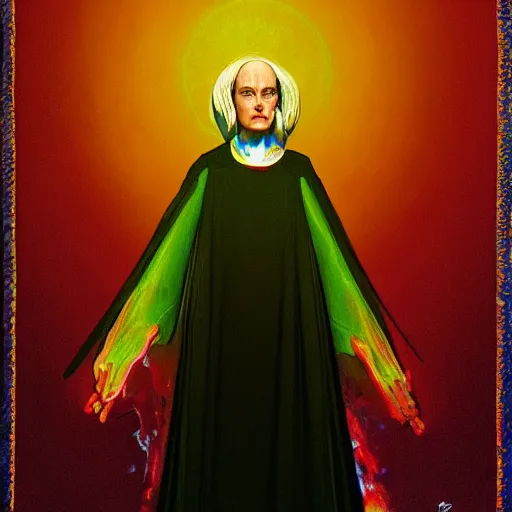 Image similar to portrait of the high priestess, Alejandro Jodorowsky's Holy Mountain, in the style of sergey piskunov