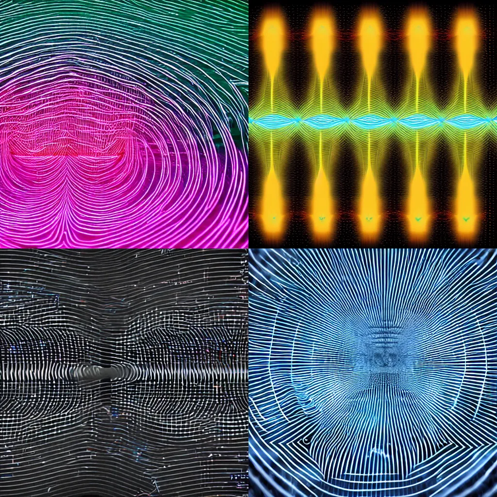 Prompt: sound waves made from electricity, lissajous pattern, cinematic, volumetric