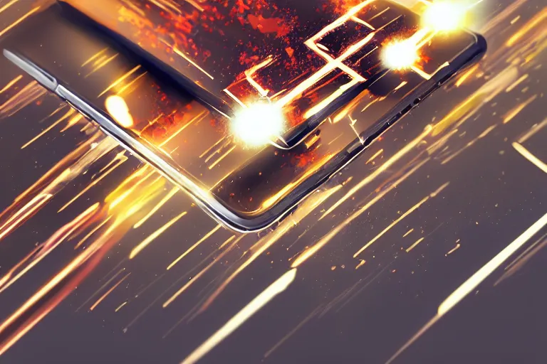 Image similar to explode view of smartphone, highly detailed, photorealistic, reflections, smooth, sharp focus, concept art, illustration, beautiful, geometric, trending on artstation, cinematic, featured on behance