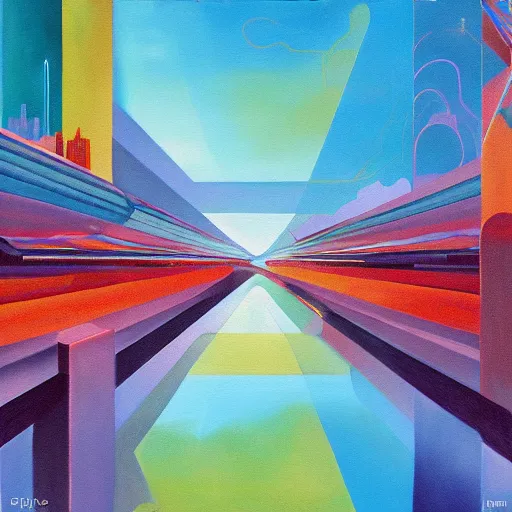 Prompt: the city of Infinite potential, painting by Ron Borreson