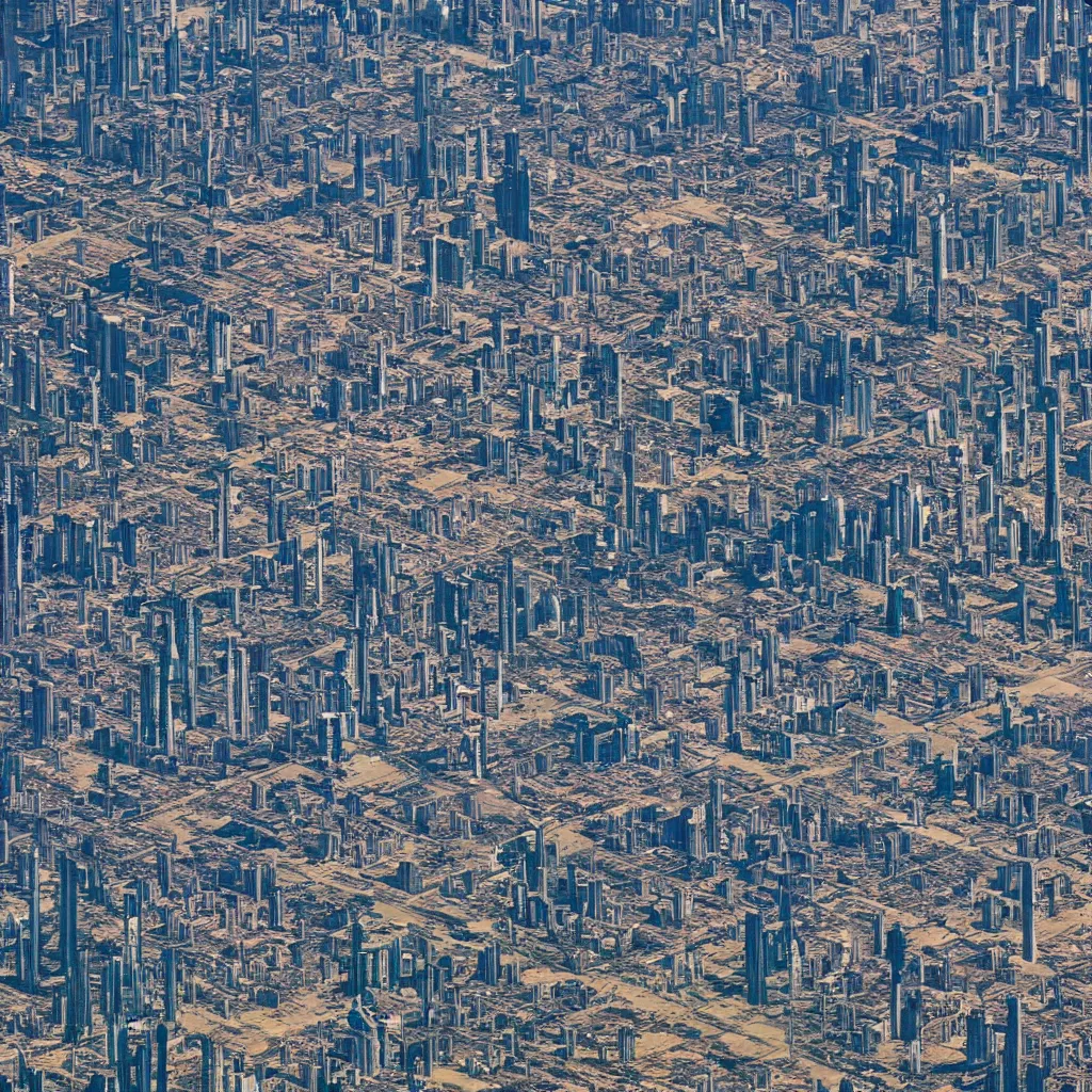 Prompt: satellite view imagery of advanced future civilisation. Futurepunk Cyberpunk. Extreme zoom, houses visible.