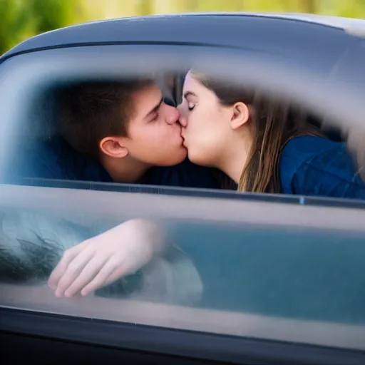 Image similar to high school kids making out in a steamy car windows