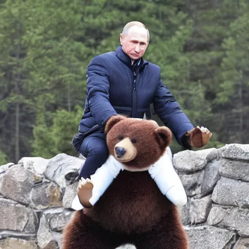 Image similar to vladimir putin riding a bear