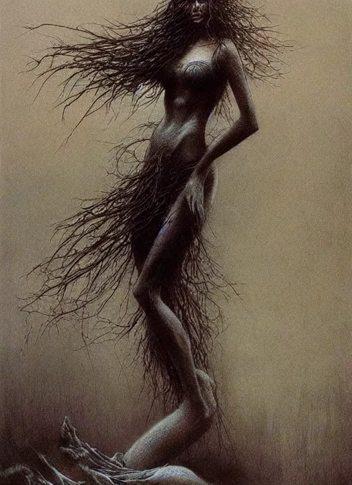 Prompt: princess by Beksinski and Luis Royo