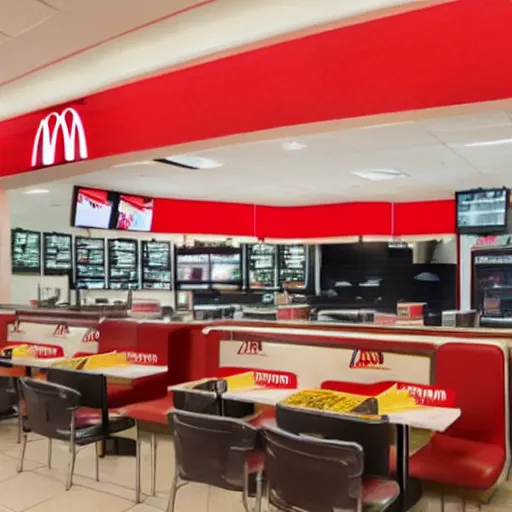 Prompt: panorama of a kfc themed mcdonalds