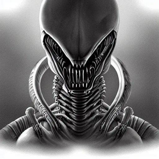 Prompt: “ digital art illustration of a xenomorph by artist michael mitchell ”