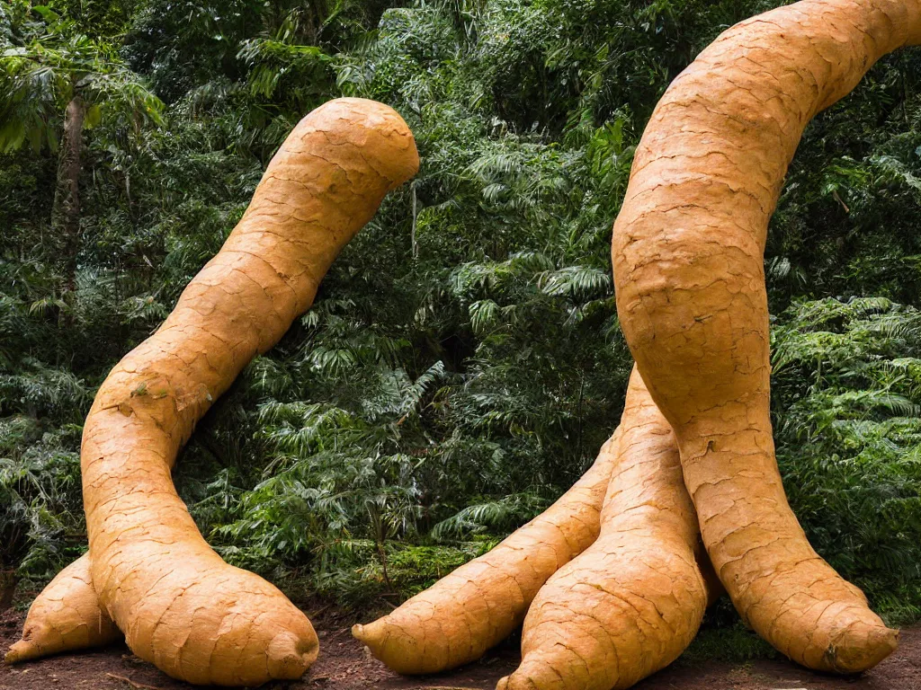 Image similar to worlds largest ginger root, giant ginger root, sigma 85mm, huge, hyperrealistic