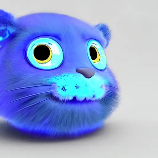 Prompt: ultra-realistic ultra-detailed adorable fluffy bioluminiscent headphones in the style of ghibli kazuo oga, blue and purple fur, big ears, beautiful light big eyes, underwater landscape, DOF, soft lighting, unreal engine render