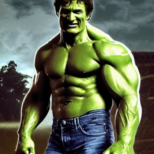 Prompt: Mathew McConaughey playing as The Hulk