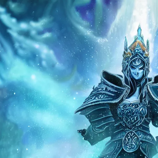 Prompt: female lich king swimming in a pool 4k