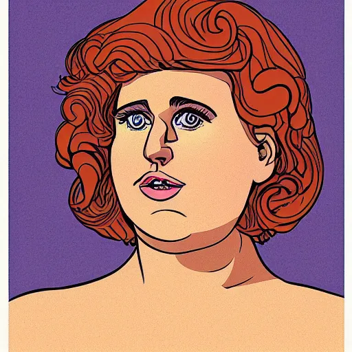 Image similar to “ rebel wilson retro minimalist portrait by jean giraud, moebius starwatcher comic, 8 k ”