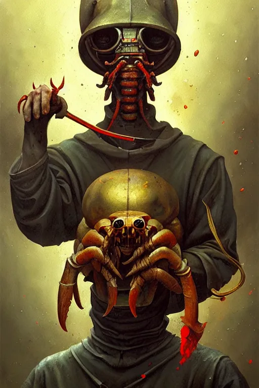 Prompt: hieronymus bosch, greg rutkowski, anna podedworna, painting of gordon freeman holding a headcrab