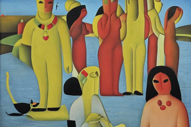 Prompt: O homem atrás do guarda-sol, Tarsila do Amaral