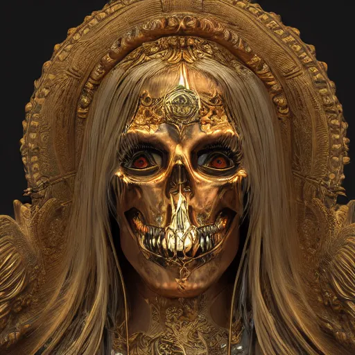 Image similar to perfectly - centered close - up portrait - photograph of goddess of death, cgi, anisotropic filtering, high definition textures, 8 k resolution, 1 6 k, 3 2 k, meticulous details, maximalist, rendered in blender