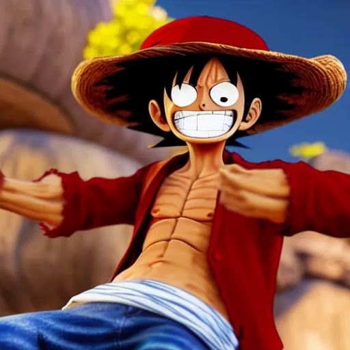 Prompt: monkey d luffy 4k unreal engine high detailed