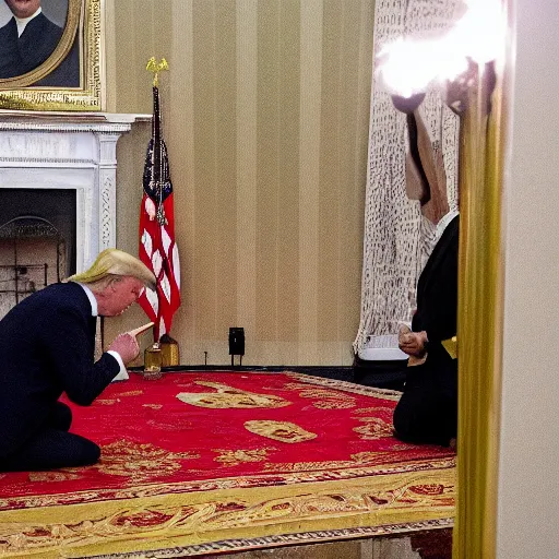 Prompt: trump islamic praying