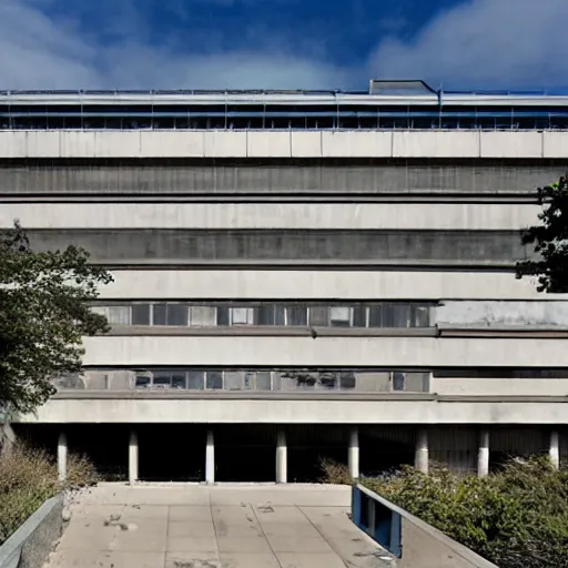 Prompt: sci fi research facility exterior, brutalist architecture, grand scale
