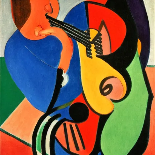 Prompt: the laughter of the music, by matisse, oil on canvas