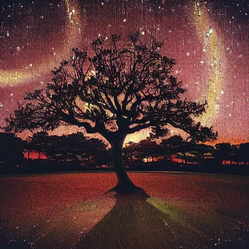 Image similar to “a magic tree in the style of starry night”