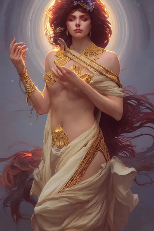 Prompt: can we have a goddess who isn't Caucasian ffs, highly detailed, digital painting, artstation, concept art, smooth, sharp focus, illustration, Unreal Engine 5, 8K, art by Ross Tran and greg rutkowski and alphonse Mucha