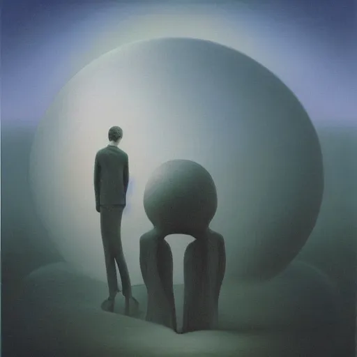 Image similar to Paul McCartney. Zdzisław Beksiński