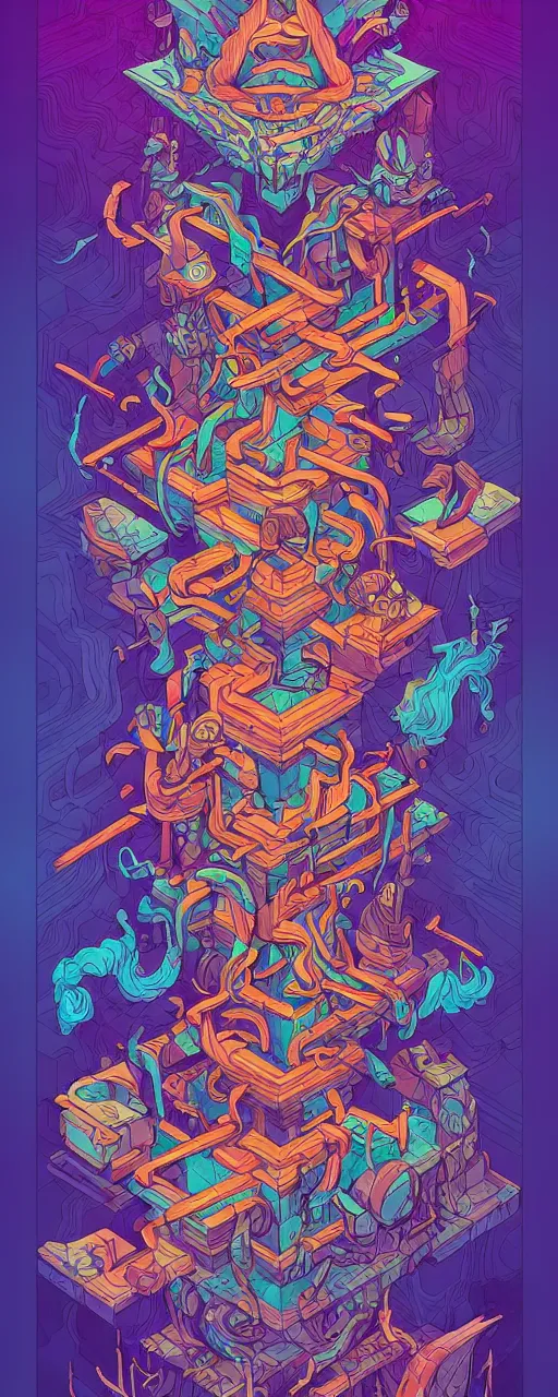 Image similar to arcane twisted turn of fate abstraction, centered award winning ink pen illustration, isometric abstract illustration by dan mumford, edited by craola, technical drawing by beeple and tooth wu, tiny details by artgerm and watercolor girl, symmetrically isometrically centered